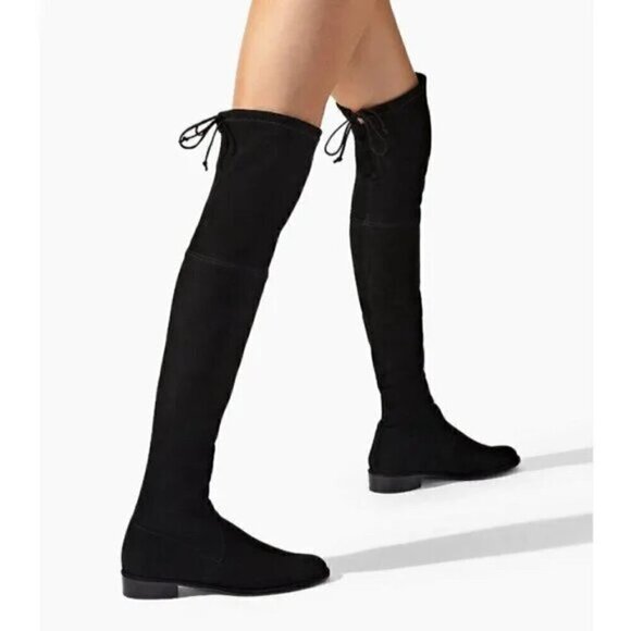 Stuart Weitzman Black Lowland Suede Thigh High Boots - 5, 💯 AUTHENTIC! - Picture 9 of 10